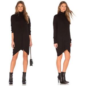 Lovers and Friends Black Havana Poncho Turtleneck Tunic Dress